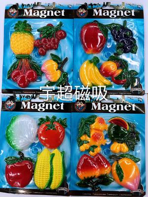 The Magnetic refrigerator four high apple grape varnished banana fruit vegetable PVC creative refrigerator stick Magnetic stick