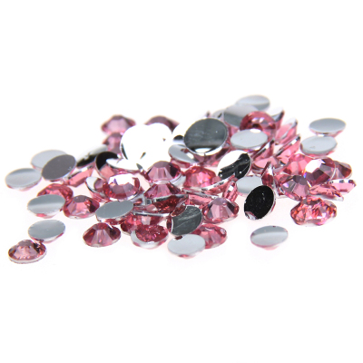 Pink Color Glue On Resin Rhinestones 2mm-6mm