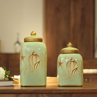 American idyllic Marine star series creative ceramic reproduction furniture decoration, wedding gift trumpet.