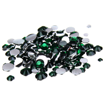 Emerald Color Glue On Resin Rhinestones 2mm-6mm