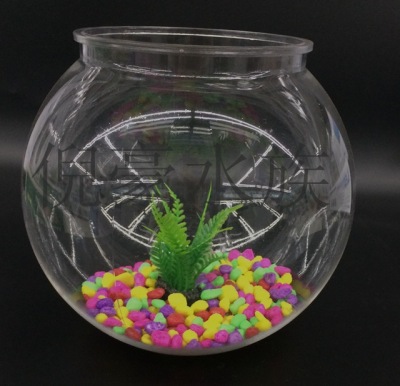 Hot sell a good rex acrylic aquarium acrylic fish tank simple round expressions using small fish tank.