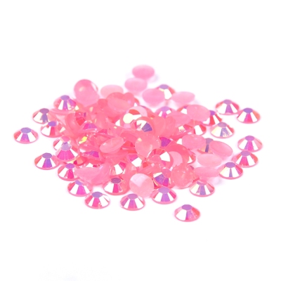 Pink AB Nails Art Decoration Resin Rhinestones 2mm-6mm