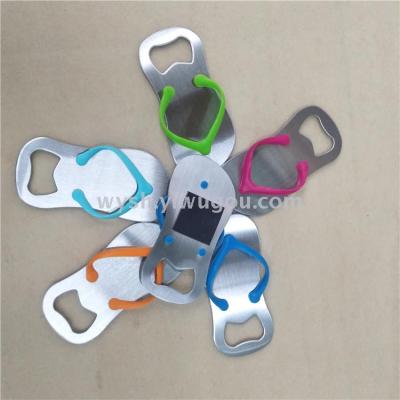 Stainless Steel Beer Bottle Opener Creative Couple Slippers Wine Open Wine Bottle Opener Bottle Opener Can Be Equipped with Soft Magnetic Stickers