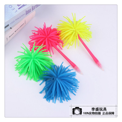 Children's pens are with colored woolen stationery.