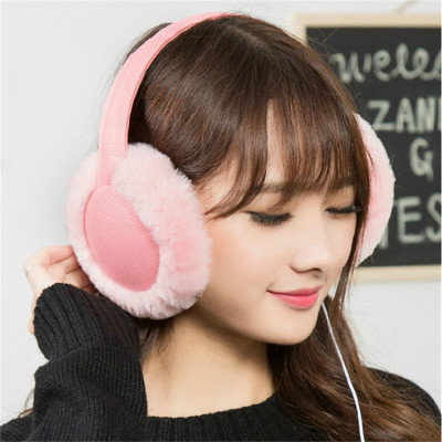 Korean winter female cute super plush warm earmuffs can listen to music
