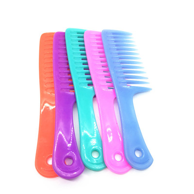Boxed hair and curly hair comb color plastic wide tooth comb hair wash hair comb.