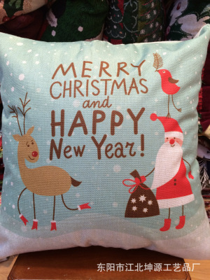 The new Christmas themed cartoon cotton flax pillow upholstery sofa cushions The as of pillows.