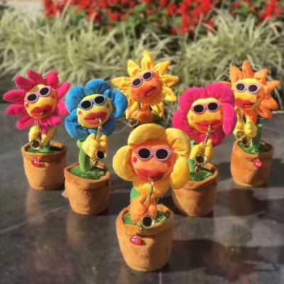 Bluetooth version: 60 songs sunflower chattering toy electric bluetooth can sing and dance saxophone.
