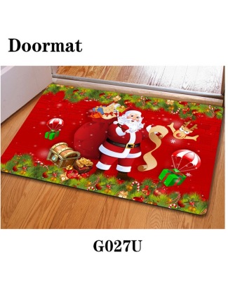 Christmas floor mat source manufacturer European and American cartoon anti-slip printing floor mat room