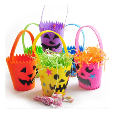 Manufacturers direct sales of Halloween non-woven pumpkin hand bags cross-border hot-selling products can be customized.