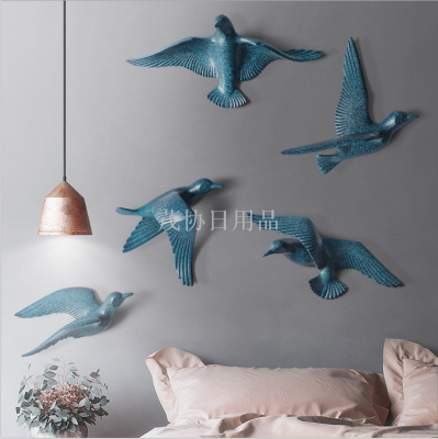 European-Style Creative Resin Seagull Wall Decoration Three-Dimensional Wall Decoration Living Room Entrance Hanging Decoration