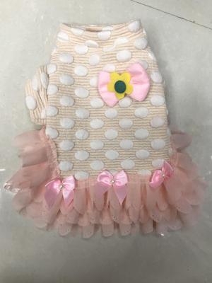 Polka dot cotton dress for pet supplies.