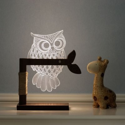 amazon 3D Owl LED Desk Table Lamp Adjustable Night Light Home Decor Xmas Gift