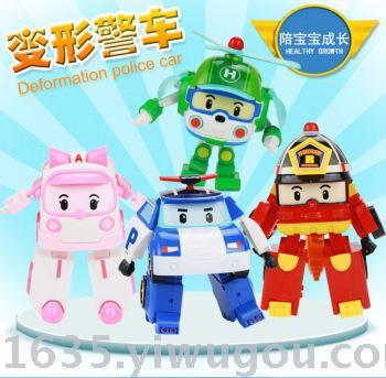 South Korea's Q version of the transformation car city rescue team transformed into toy car deformation robot model toy.