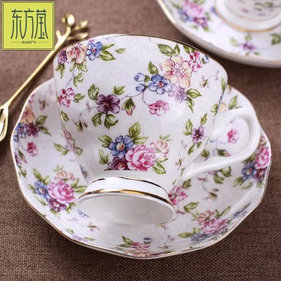 Ceramic Black Tea Cup Saucer Bone China Flower Tea Cup and Saucer Bone China British Afternoon Tea Cup Ceramic Coffee Cup and Saucer Handy Gift