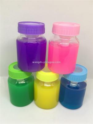Slime color mud milk bottle sand skin glue, mud, mud, mud, snow, mud, cotton, mud, milk bottle.