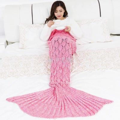 Amazon AliExpress Hot-Selling Hollow Corrugated Mermaid Blanket Knitted Tail Blanket Air Conditioning Blanket Sleeping Bag