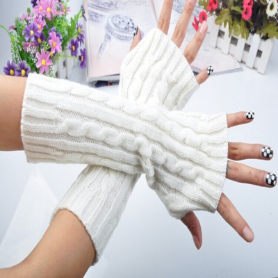 South Korean version of woolen yarn and long gloves, \