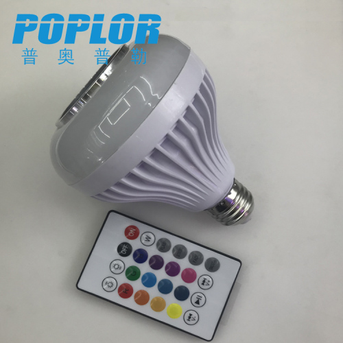led smart bluetooth audio bulb 12w colorful rgbw dimming remote control bulb