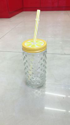 Creative straight drink cup milk coffee cup straw glass.