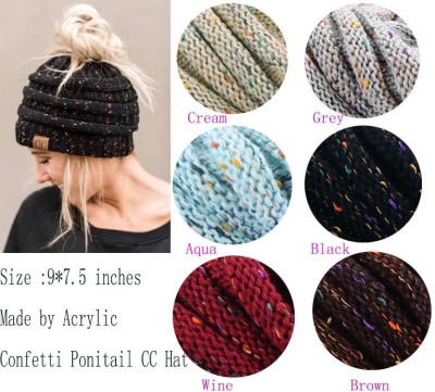 hat spring knitted horsetail head set fashion color point hat manufacturer wholesale.
