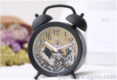 Modern Simple Alarm Clock Creative Student Bedroom Antair Nightstand Desk Clock Personality Fashion Fake Bell Cute Little Alarm Watch
