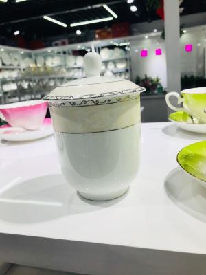 High-end bone China zhongnanhai cover cup! Ceramic hotel supplies