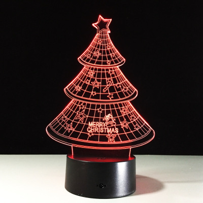 E-commerce new Christmas tree 3D lights, colorful remote touch controlled led lamp creative products, gift night light
