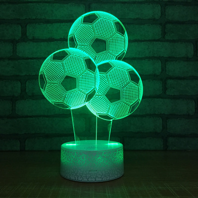 New and unique gift 3D lamp customized touch colorful football night light LED acrylic energy-saving lamp wholesale 081.