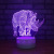 New rhinoceros 3D night light creative new and exotic acrylic led light colorful cartoon animal decorative light 212.