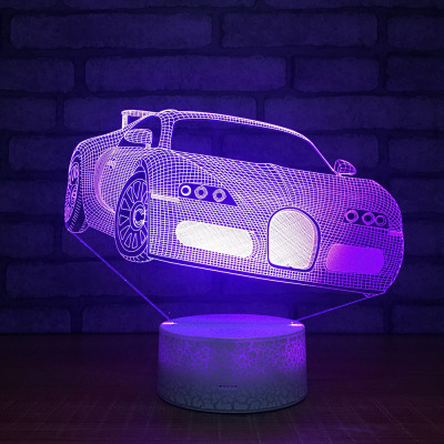 Super cool sports car small night light acrylic baby touches colorful led lamp USB creative desktop decorative desk lamp