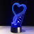 New 3D lamp remote-controlled touch 7 color heart-shaped valentine's day gifts creative gift LED small night light