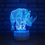 New rhinoceros 3D night light creative new and exotic acrylic led light colorful cartoon animal decorative light 212.
