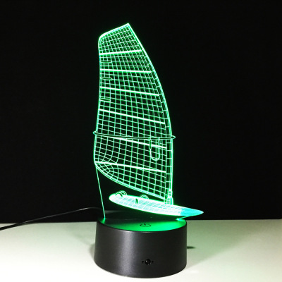 New model sailing ship 3D light 7 color remote touch Bluetooth Music led lamp creative product small night light