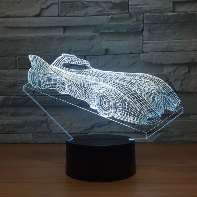 Hot style LED small night light USB powered 3D model racing car night lamp bedside table lamp