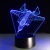 Foreign trade new aircraft 7color 3D lamp creative touch remote desktop lamp energy-saving LED lamp