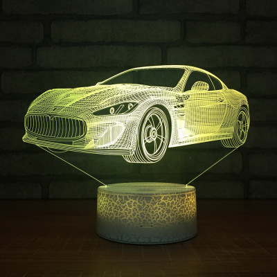 Car 3d night lights USB baby new exotic colorful led desk lamp energy-saving creative gift decorative light 1476.