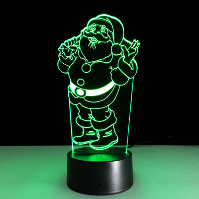 Foreign trade new gifts: Santa Claus 3D lamp, colorful touch, LED visual lamp, gift desk lamp