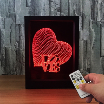 LOVE LOVE European creative 3D photo frame lamp acrylic LED lamp home decoration birthday couple gifts