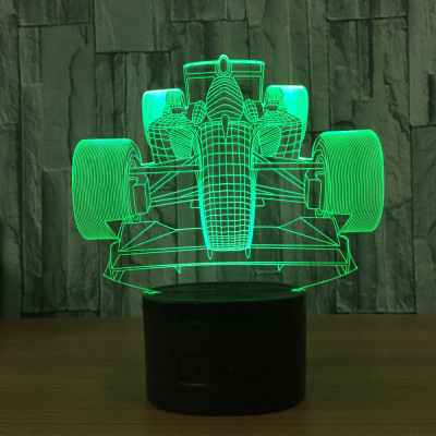 Foreign trade new racing car 3D light 7 color remote touch control led lamp creative products small night light