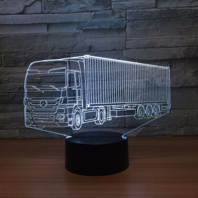 New container car 3d small night light led stereo vision lamp creative home furnishing piece