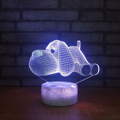 New 3D lamp creative eye protection cartoon dog lamp led reading lamp acrylic energy-saving usb light 1452.