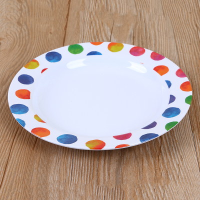 Creative color wave point imitation ceramic family dining dishes tableware