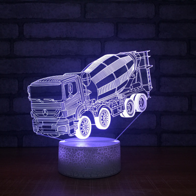 2018 new big truck 3d light 7 color gradient LED visual lamp creative remote bedside light night lamp