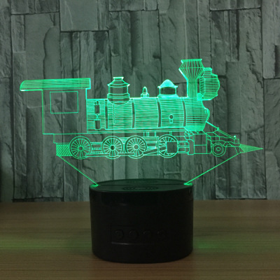 Foreign trade new train 3D light 7 color remote touch control led lamp creative products gift night light
