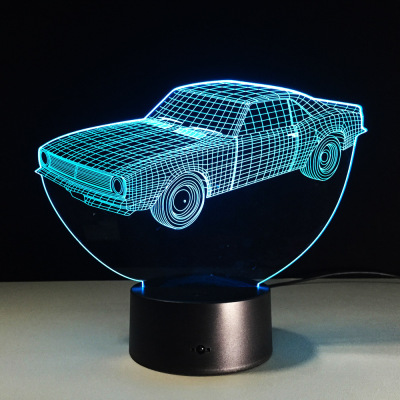 Foreign trade new car 3D lights 7 color touch control remote LED visual lamp gift desk lamp manufacturer