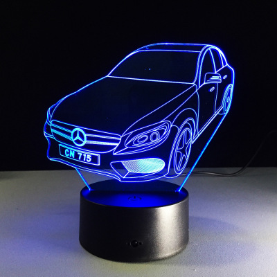 Hot selling small bridge car 3D art lamp touch remote control 7 color acrylic creative lamp visual lamp