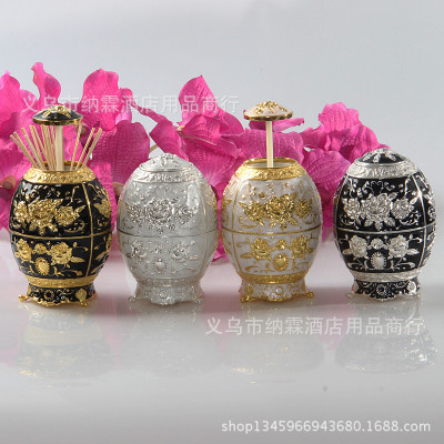 Alloy gold rose peacock toothpick box tube with bottle opener.