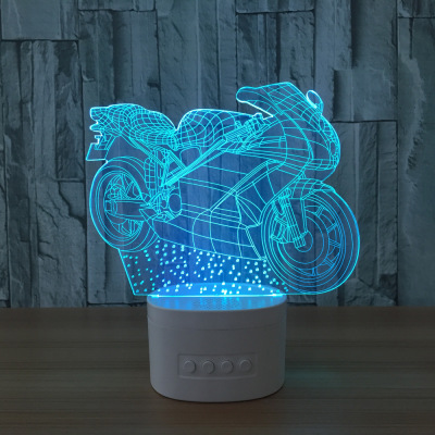 The new motorcycle 3D lamps and colorful remote touch creative products gift table lamp led light night light