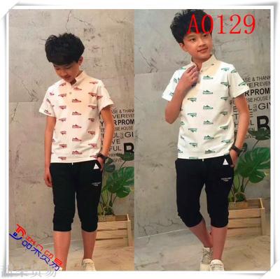 Boy's T-shirt short-sleeved cuddly children's summer dress, 2018 new children's wear round collar printed t-shirts.